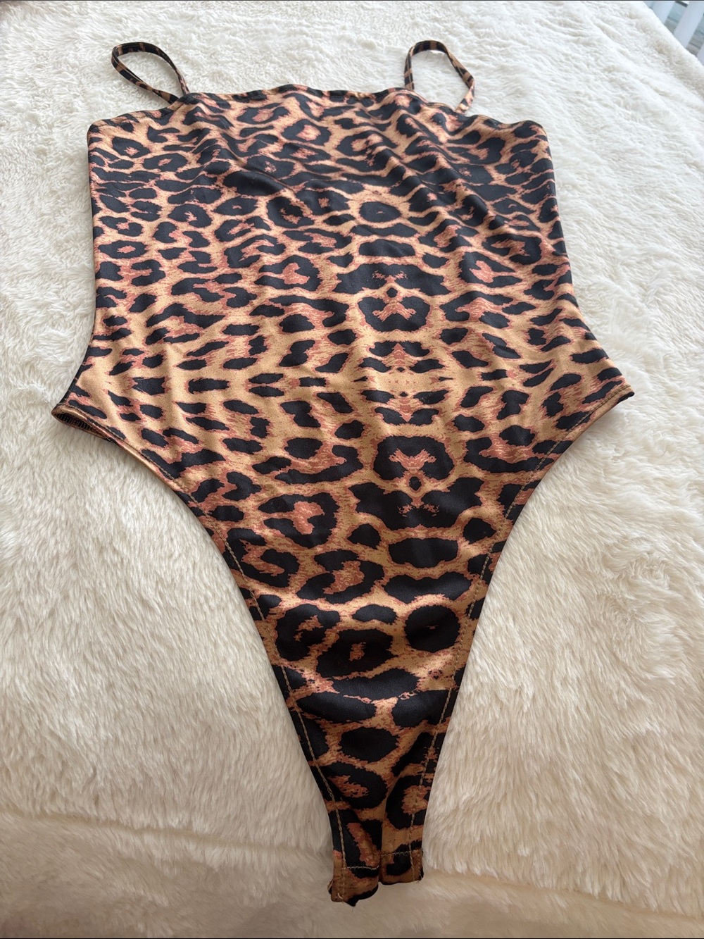 superdown Kids Leopard Print One-Piece Bodysuit in Brown and Black